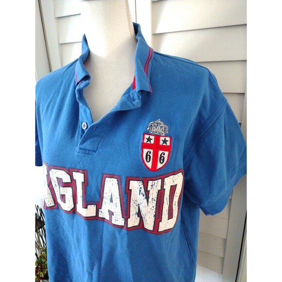 Hustle and Heart Set Us Apart England Men's Embroidered Polo L - Picture 2 of 8